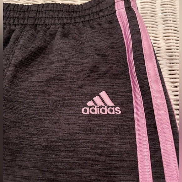Track Pants for Your Little Cutie. ADIDAS (Size 3T, EUC) Black w/Pink Stripes - Picture 3 of 5